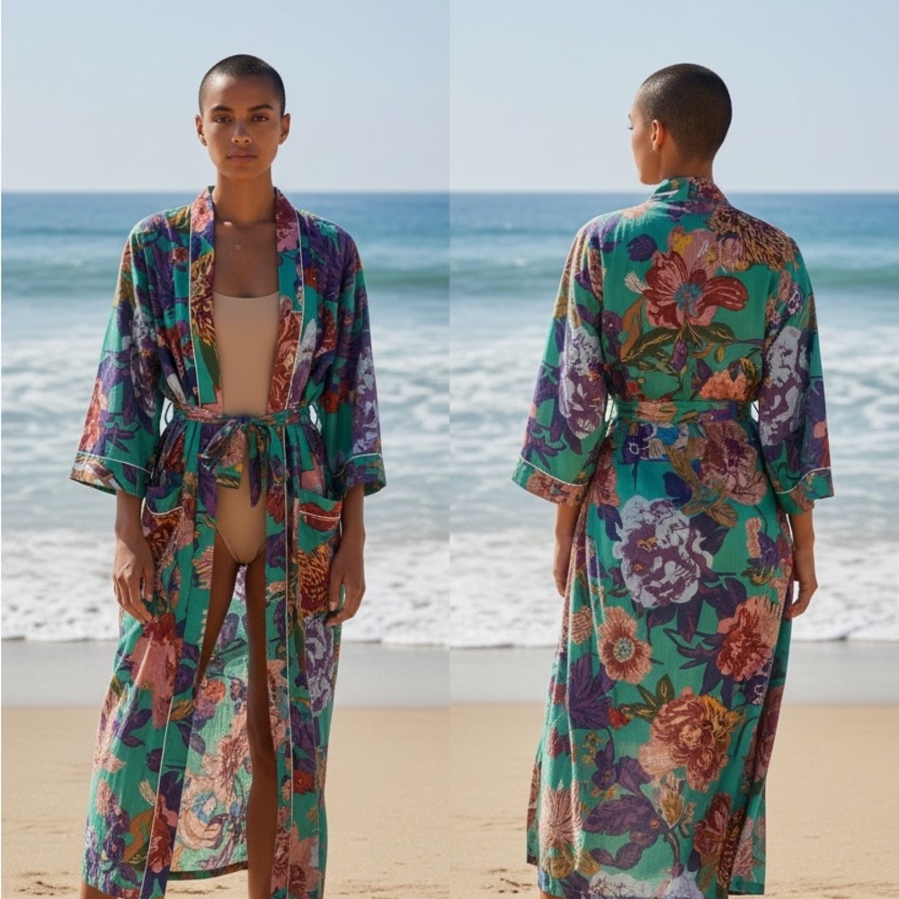 NWT Floral Kimono Robe - Multicolor